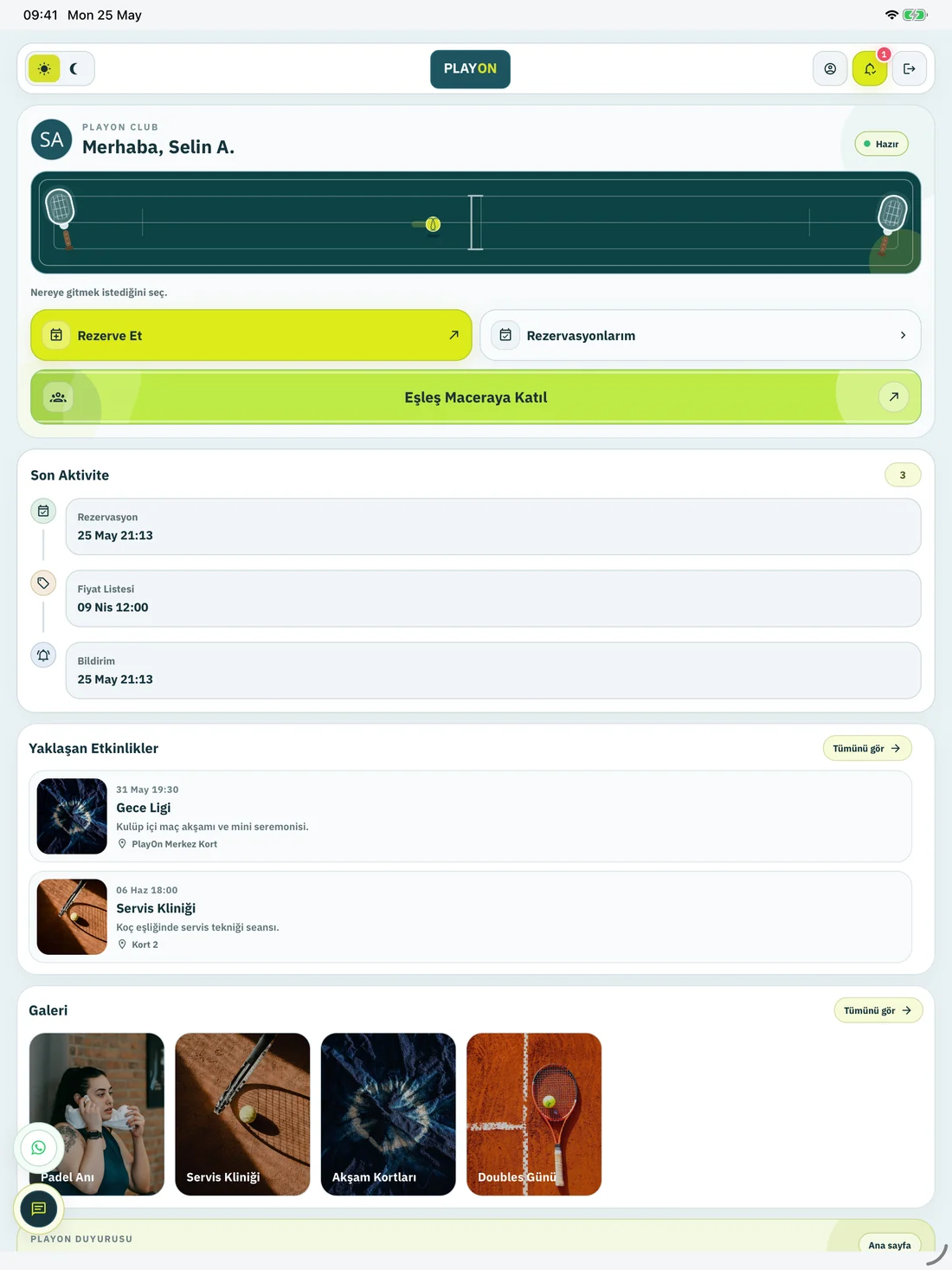 PlayOn — Tablet ekranı 01